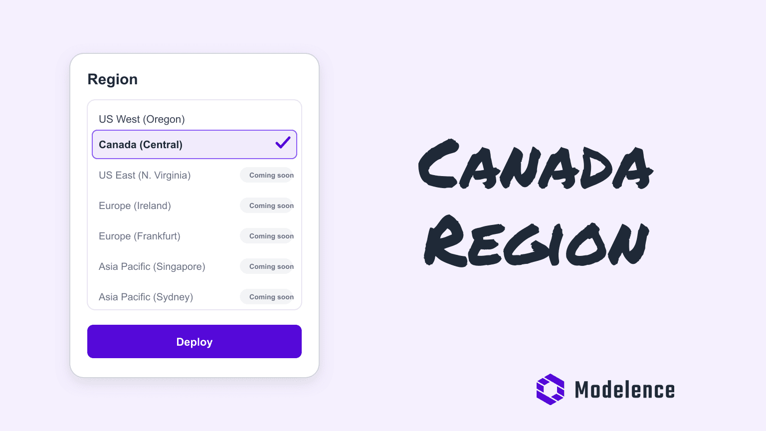 Deploy Modelence Apps to Canada (Central)