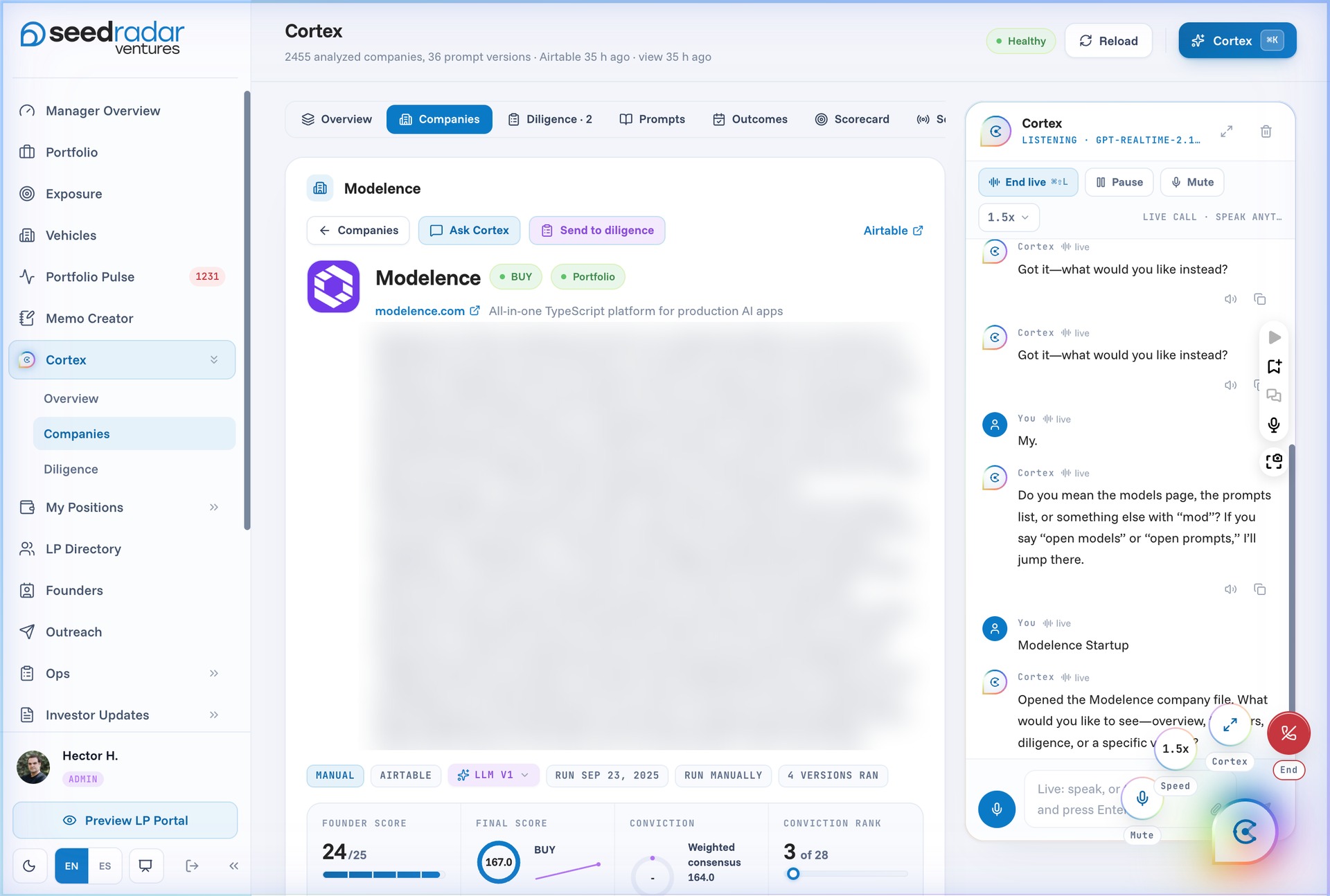 Seedradar Cortex screenshot